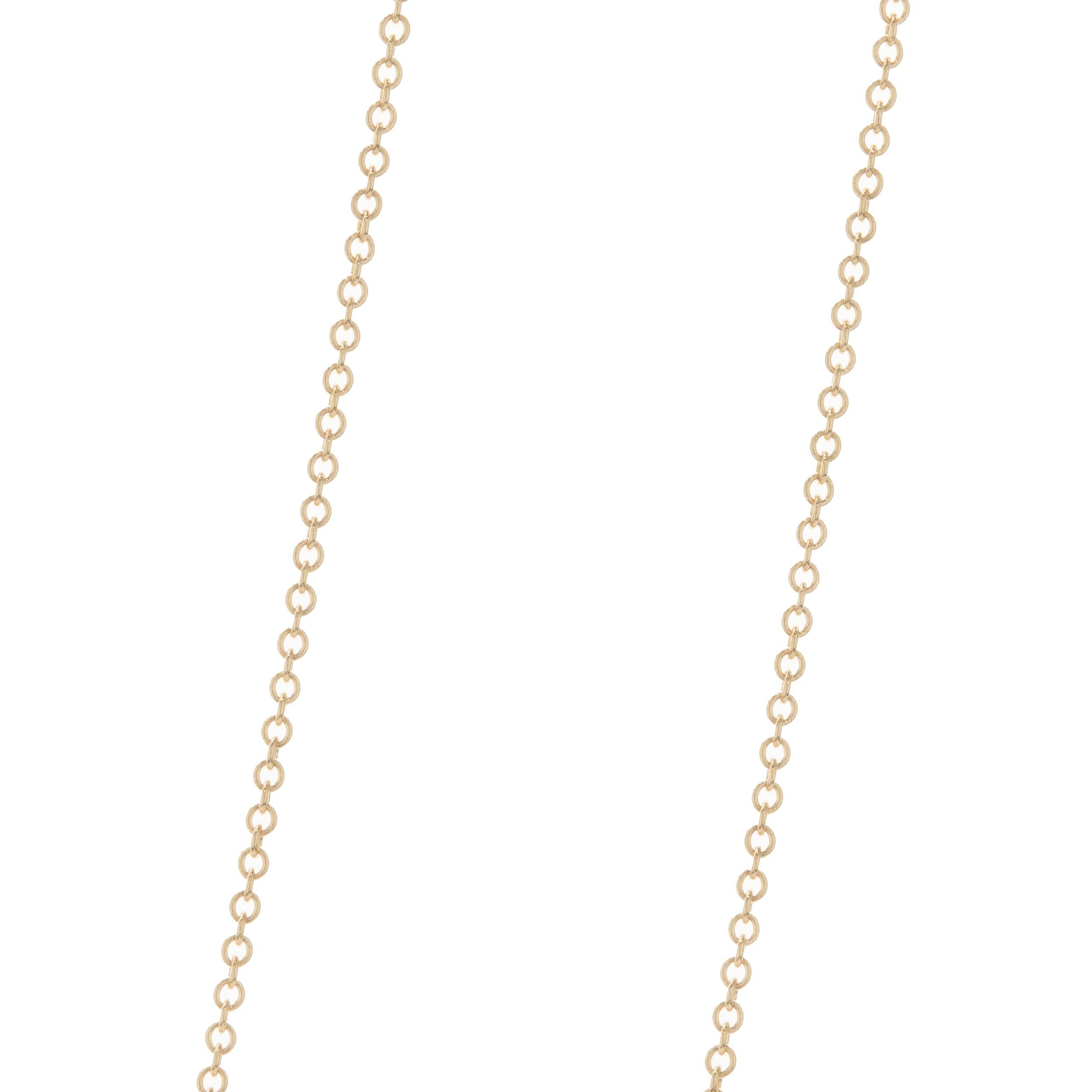 Baguette Cut 14 Karat Rose Gold Diamond Bar Necklace with Baguette Centerpiece For Sale