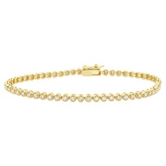 14 Karat Yellow Gold Diamond Inline Tennis Bracelet
