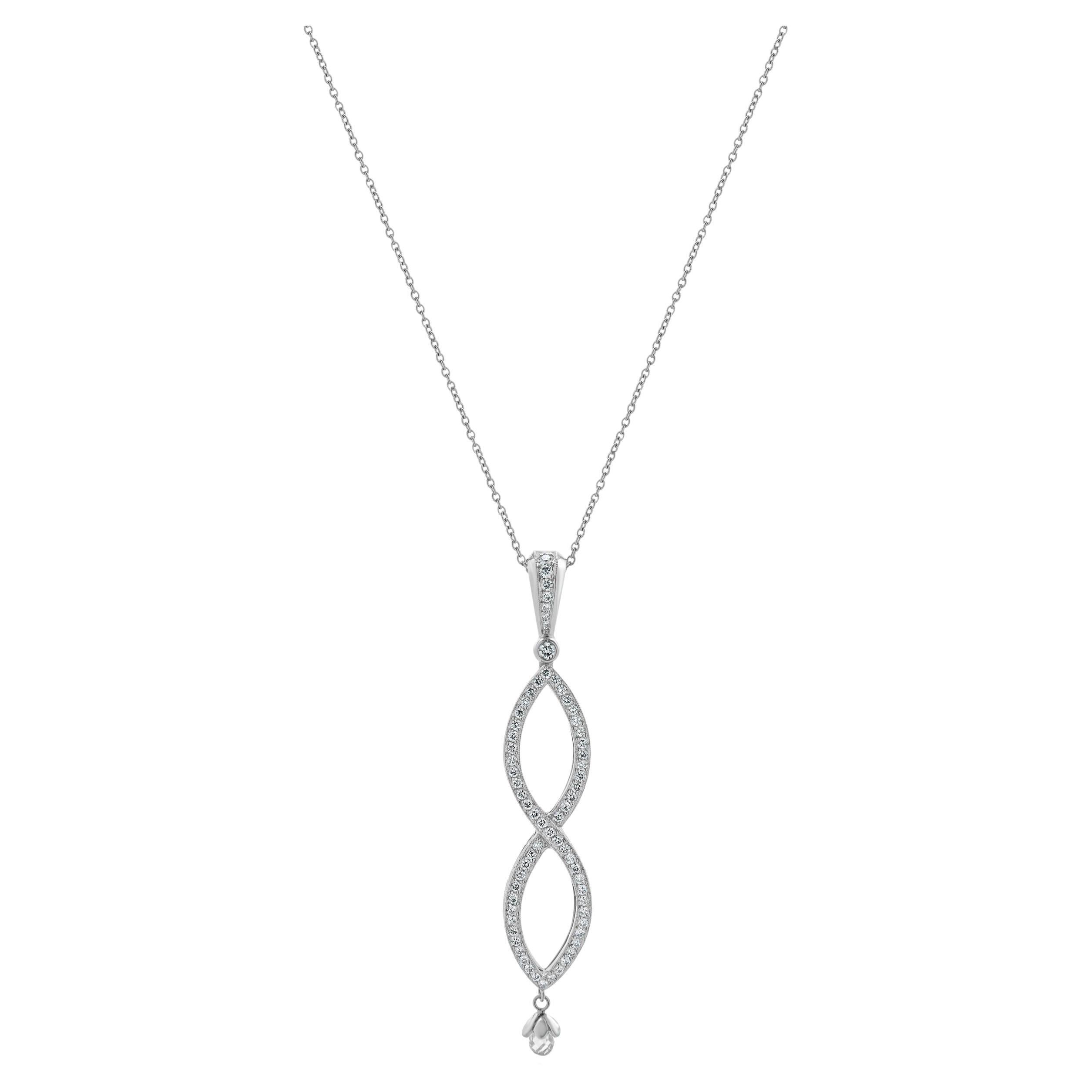 Michael Beaudry - Collana Infinity Crossover con diamanti e platino in vendita