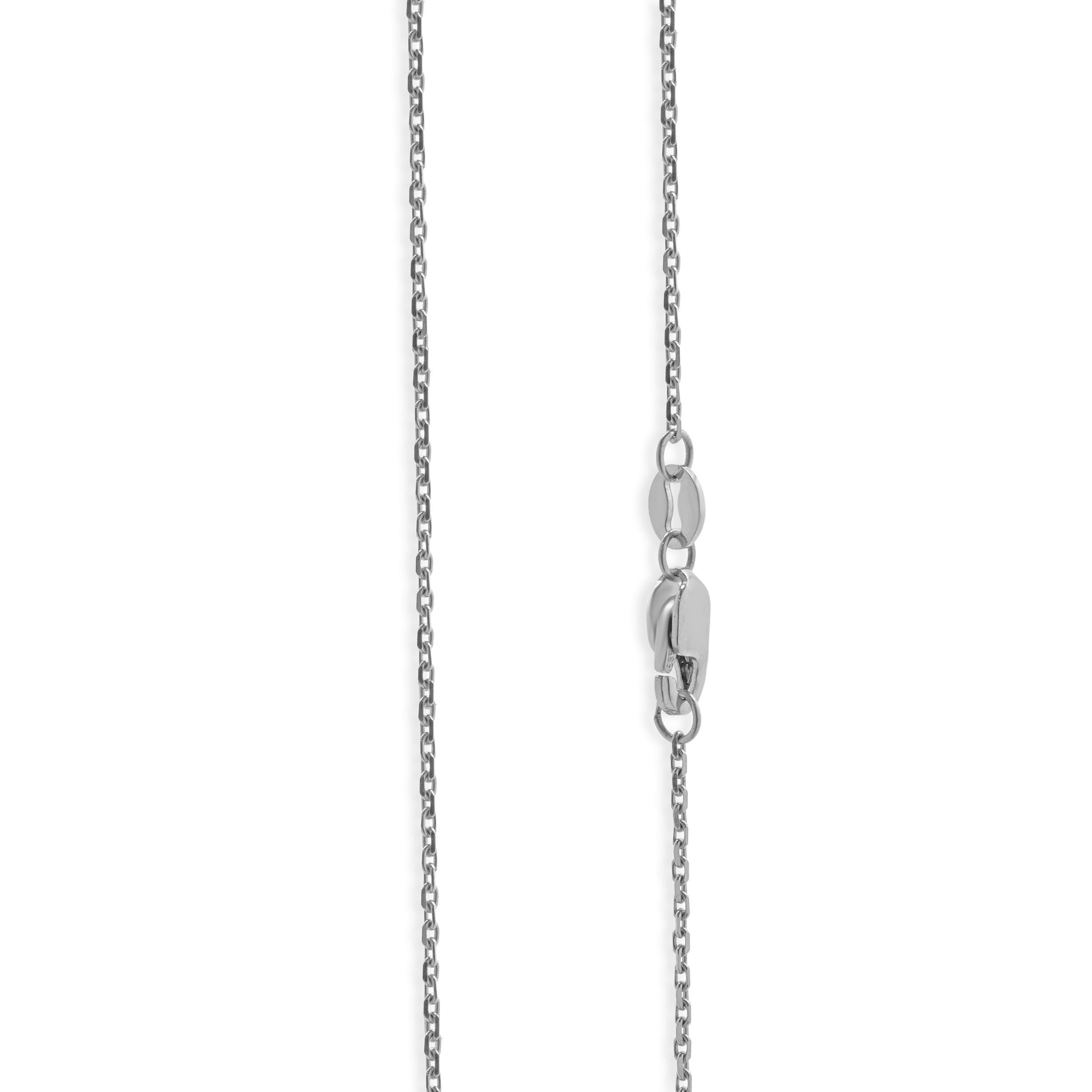 Collana in oro bianco 14 carati con topazio blu e diamanti In condizioni ottime in vendita a Scottsdale, AZ