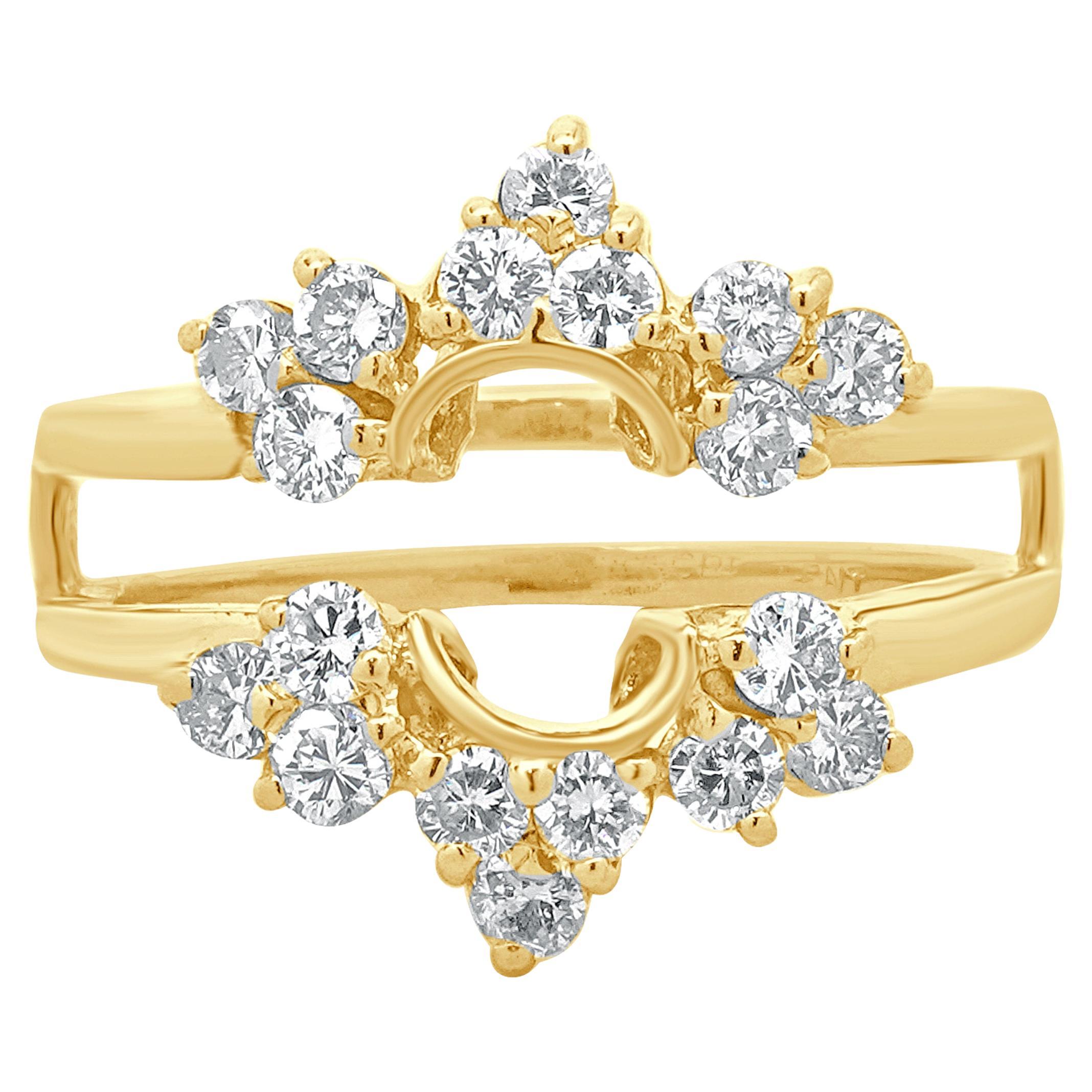 Anello con diamante in oro giallo 14 carati in vendita