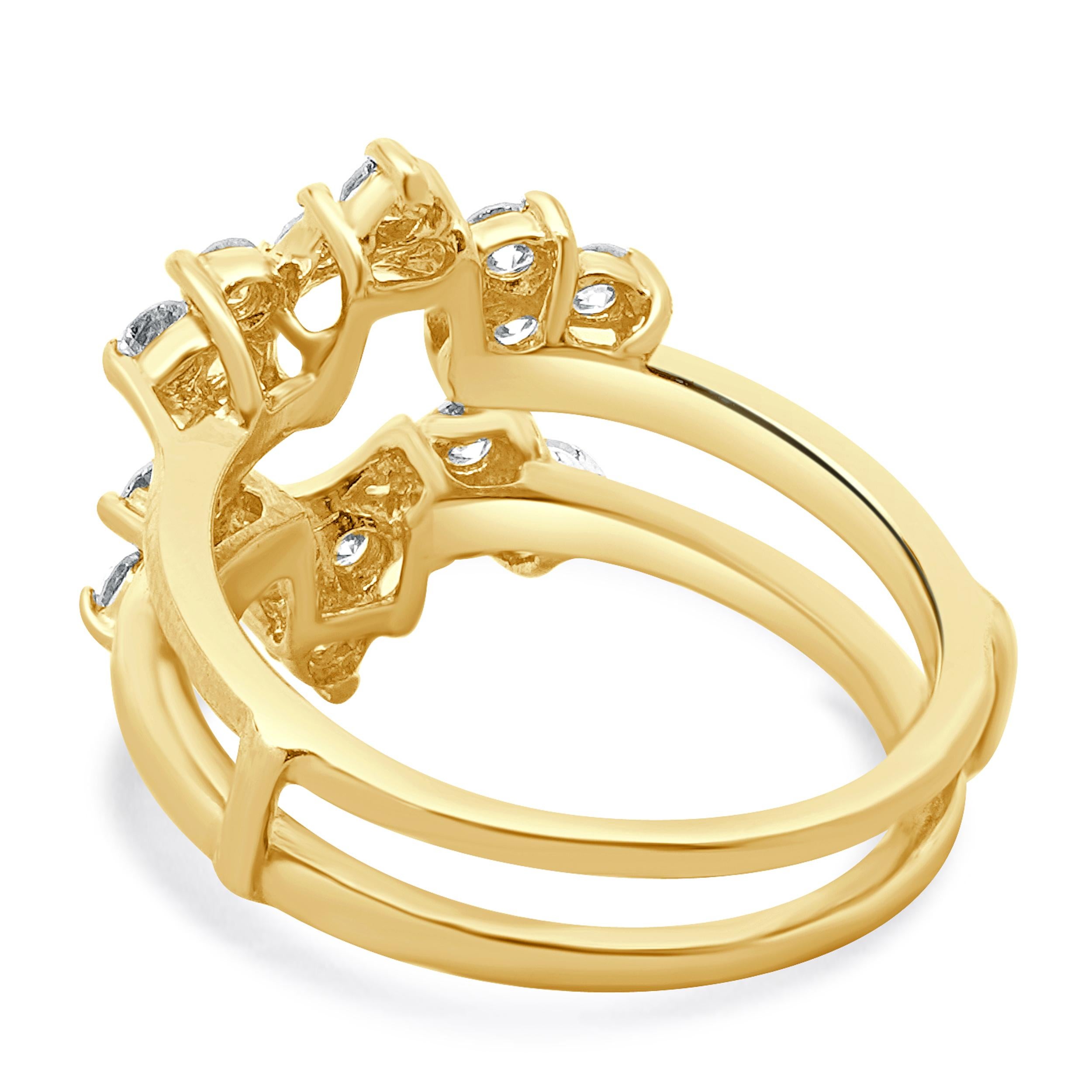 Taglio rotondo Anello con diamante in oro giallo 14 carati in vendita