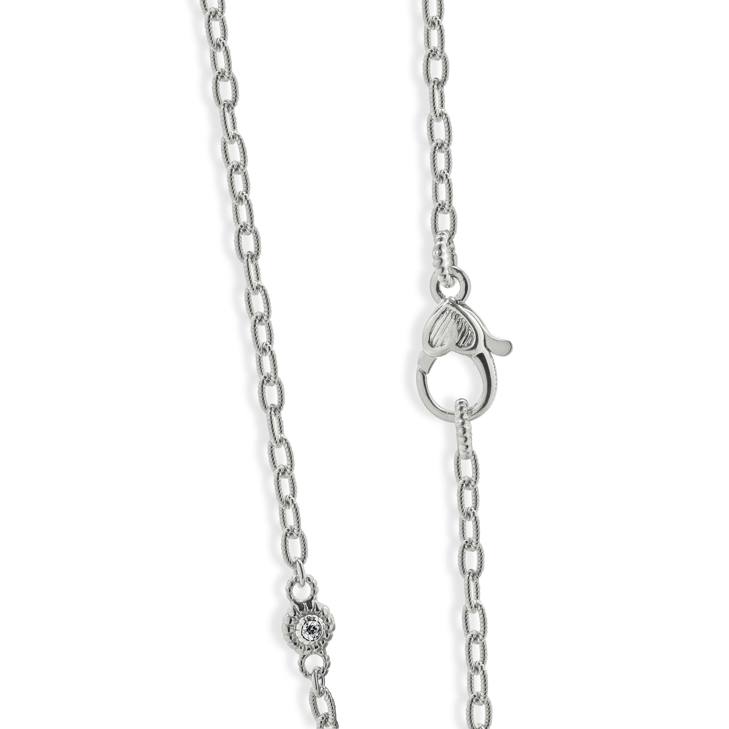 Collana con diamanti in argento Judith Ripka In condizioni ottime in vendita a Scottsdale, AZ