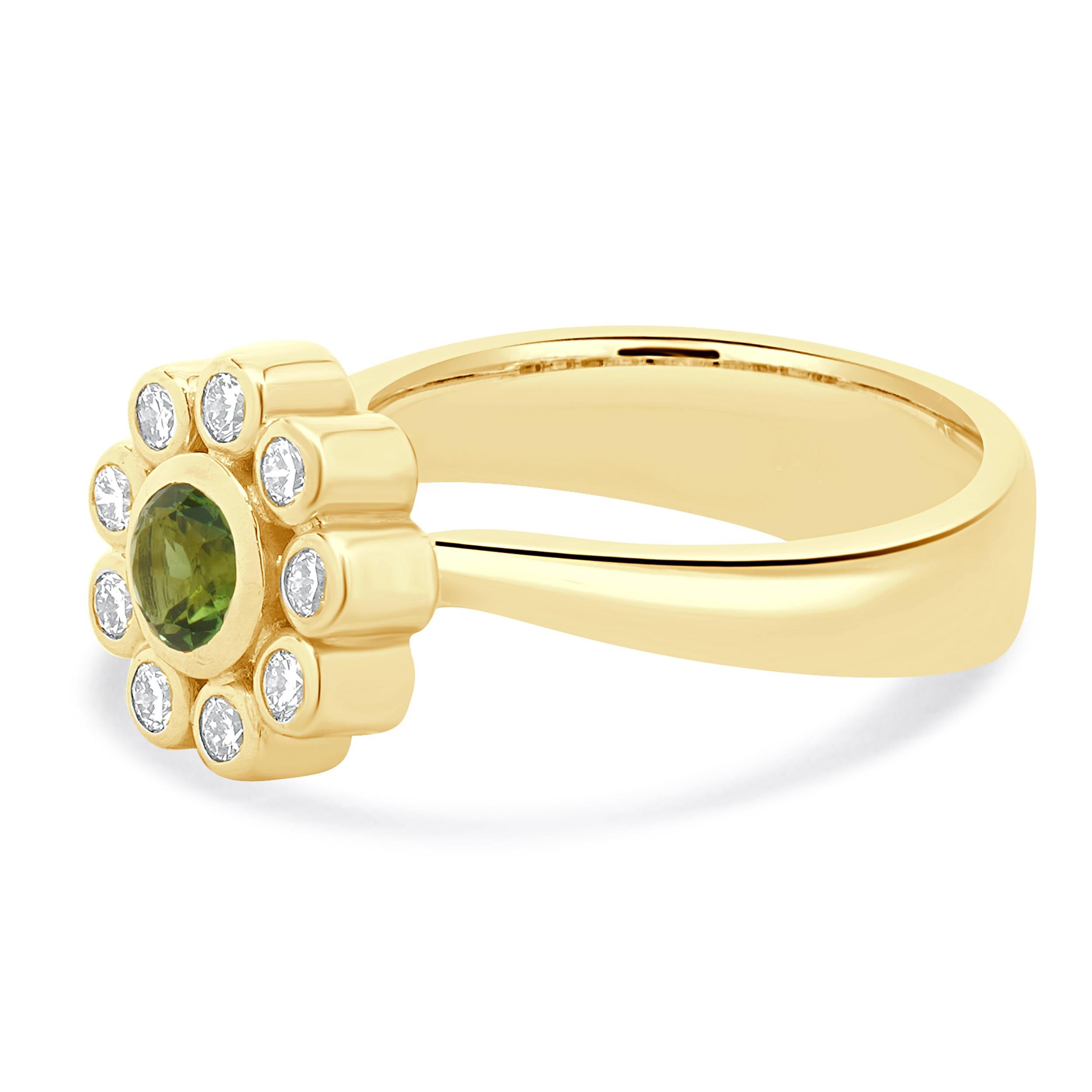 Matériau : Or jaune 18K
Tourmaline : taille ronde = 0,50cttw
Diamant : 9 tailles rondes = 0,40cttw
Couleur : I
Clarté : SI1
Taille de l'anneau : 7 (veuillez prévoir jusqu'à 2 jours ouvrables supplémentaires pour les demandes de taille)
Poids : 9.80