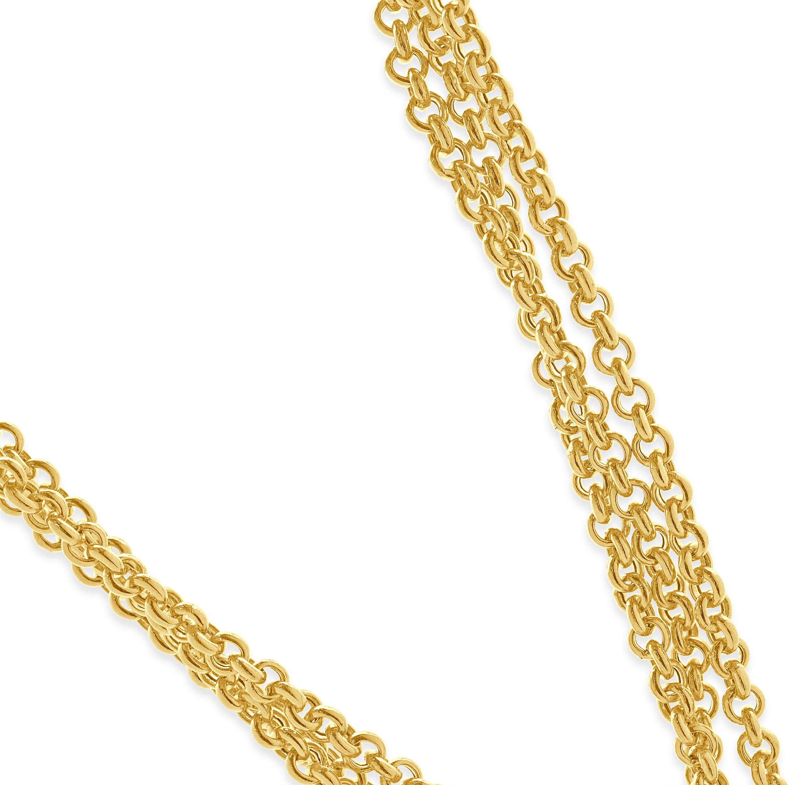 Collier en or jaune 18 carats à trois brins et à cœur ouvert Excellent état - En vente à Scottsdale, AZ