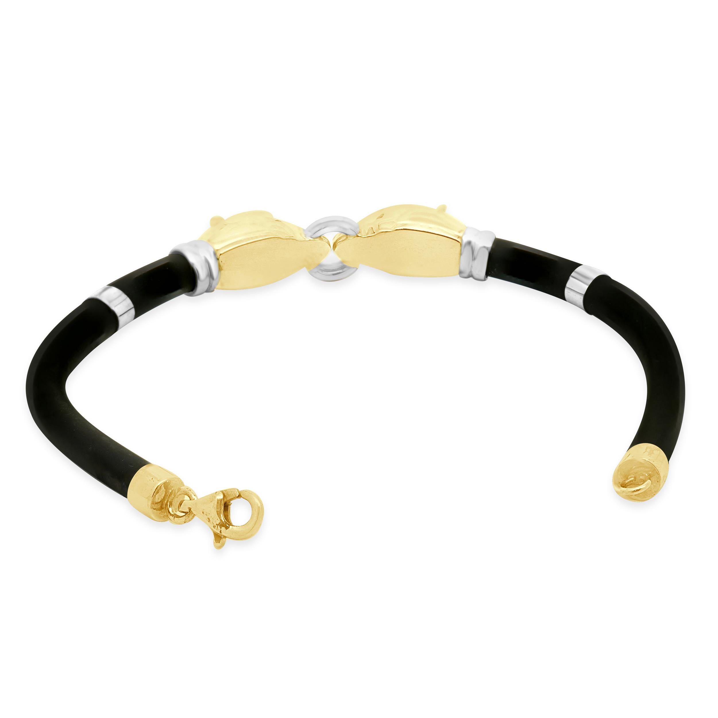 Taille ronde 18 Karat Two Tone Double Panther With Sapphire Eyes Bracelet en vente
