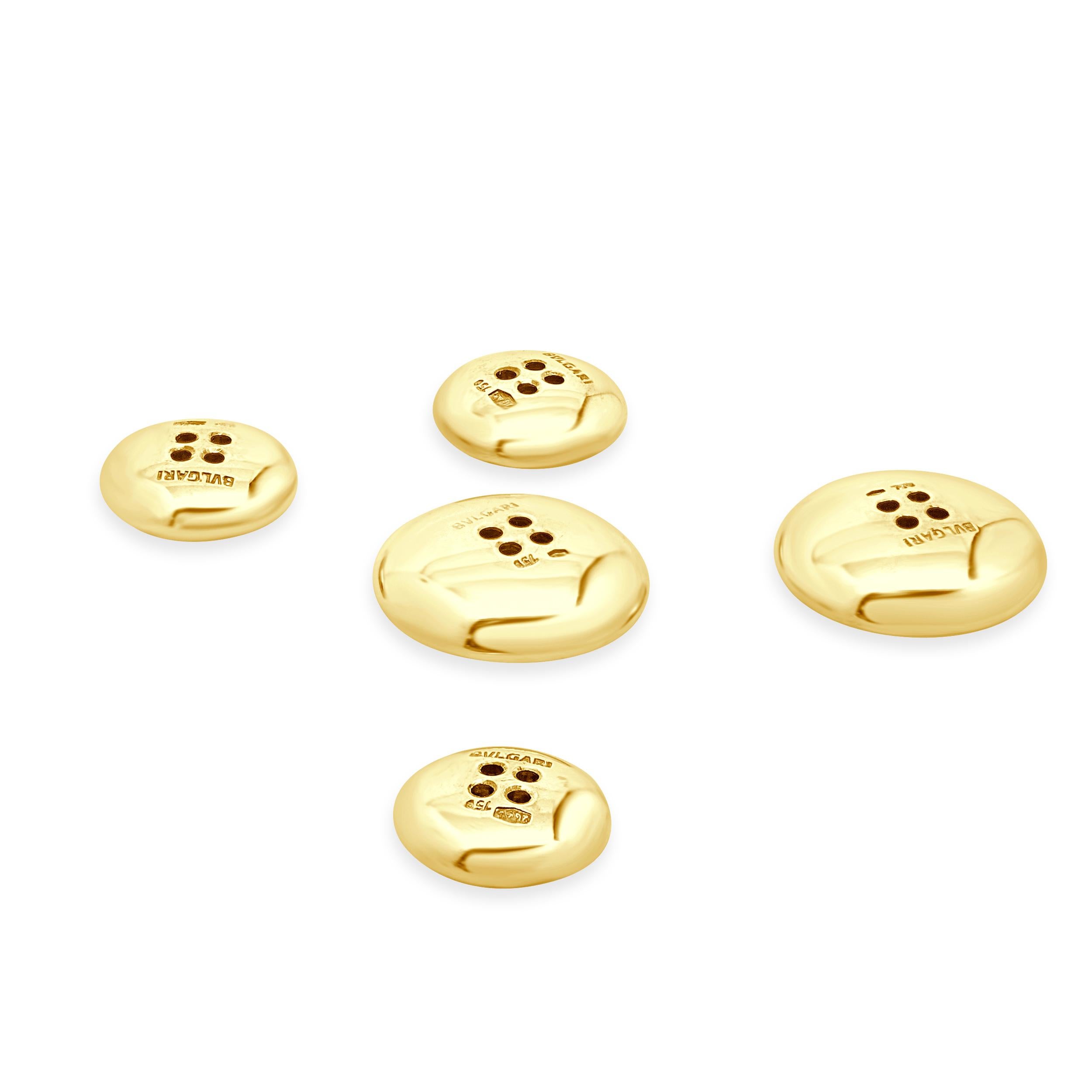 Bulgari or jaune 18 carats Collectional à 5 boutons Excellent état - En vente à Scottsdale, AZ