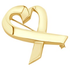 Tiffany & Co. Paloma Picasso 18 Karat Yellow Gold Open Heart Pin
