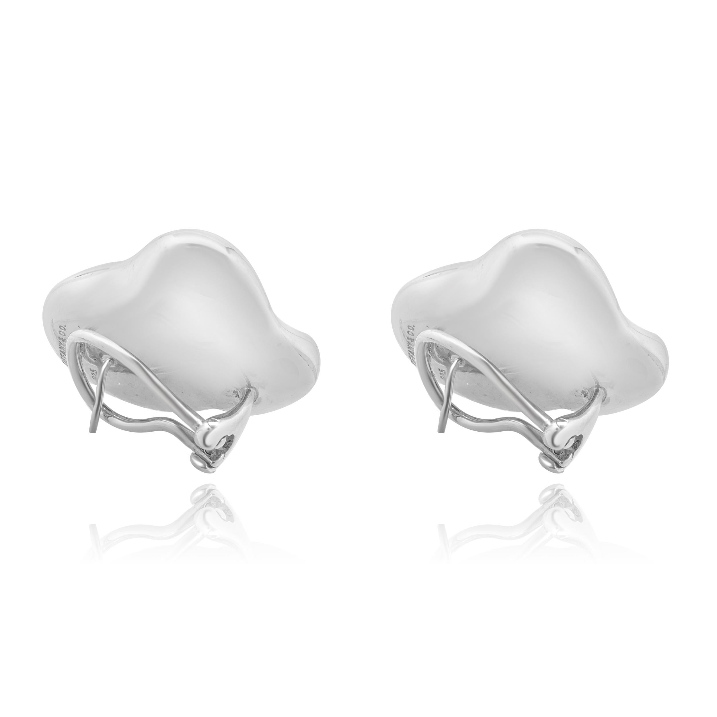 Donna Tiffany & Co. Orecchini a cuore in argento Elsa Peretti in vendita