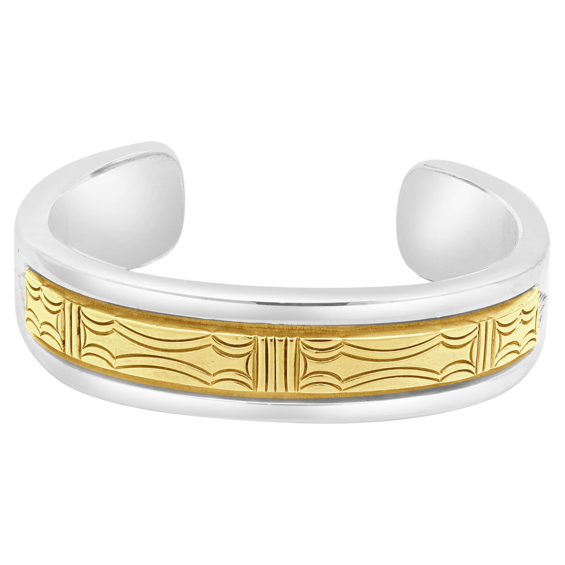 B. Bracciale Morgan in argento sterling e oro giallo 14 carati dei nativi americani in vendita