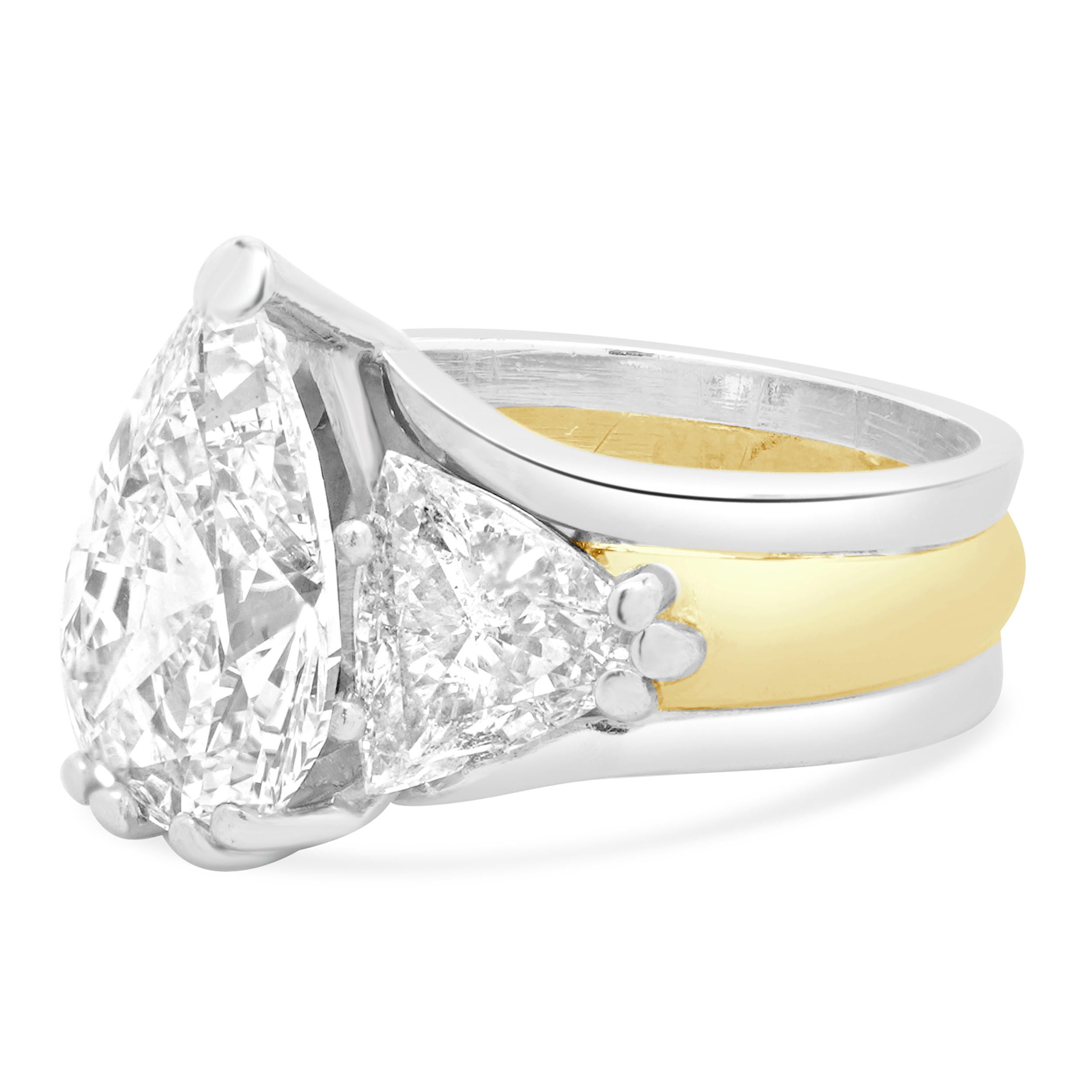 Anello di fidanzamento con diamante in platino e oro giallo 18 carati In condizioni ottime in vendita a Scottsdale, AZ
