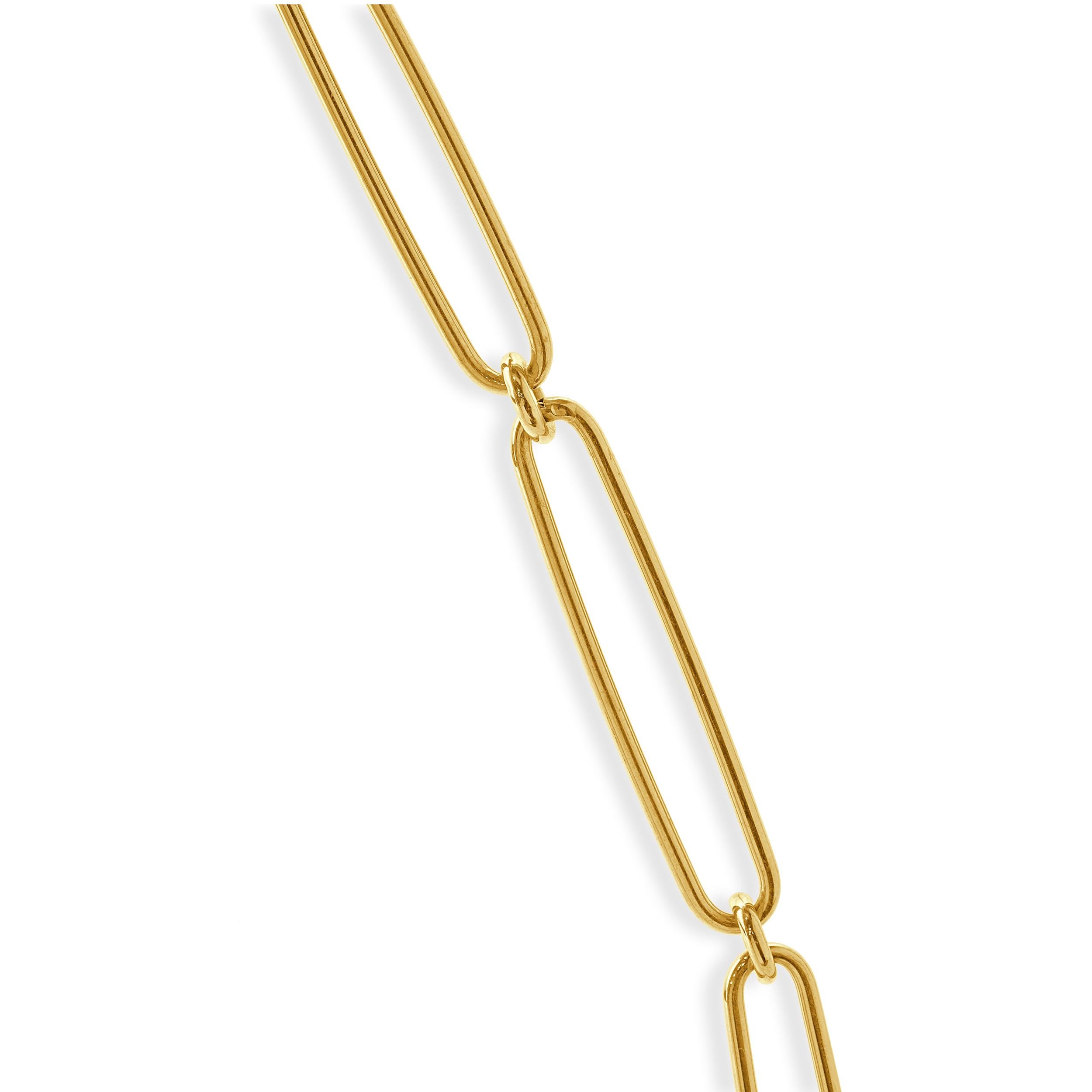 De las mujeres Collar Cadena Paperclip Oro Amarillo 14 Kilates en venta