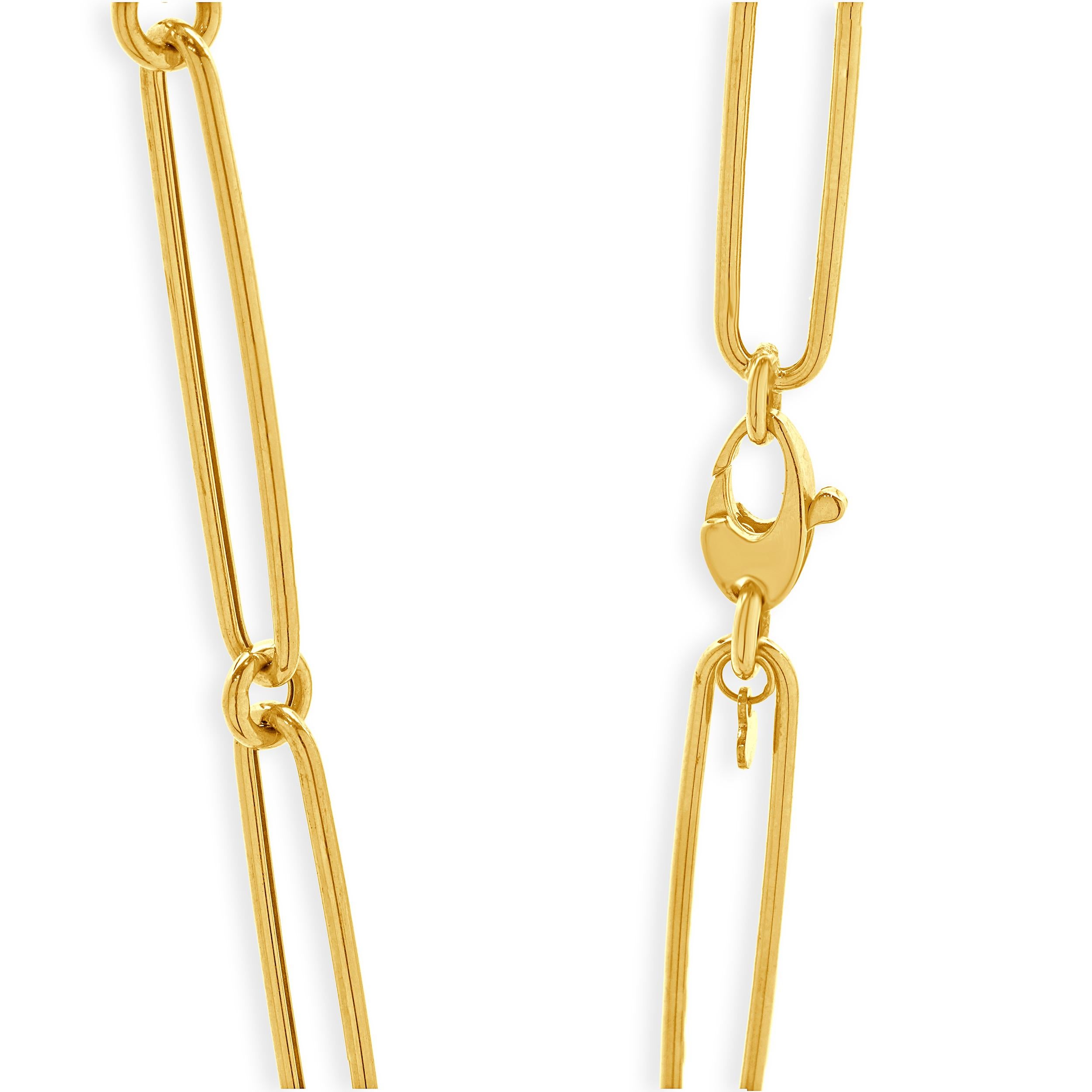 Collar Cadena Paperclip Oro Amarillo 14 Kilates en Excelente estado para la venta en Scottsdale, AZ
