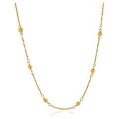 10 Karat Gelbgold Ball Station Halskette