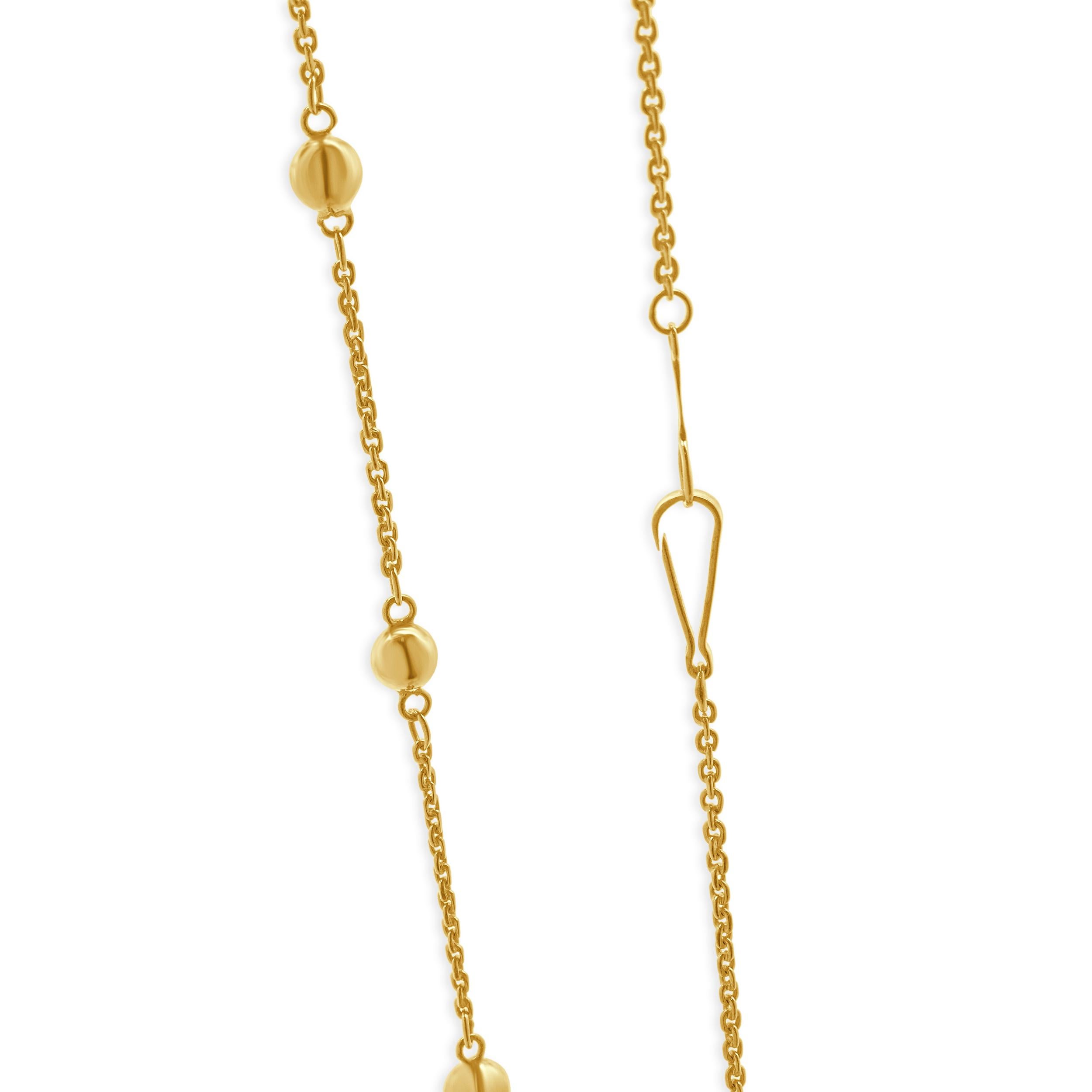 Collar Estación de Bolas de Oro Amarillo de 10 Kilates en Excelente estado para la venta en Scottsdale, AZ