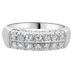Platinum Double Row Diamond Band
