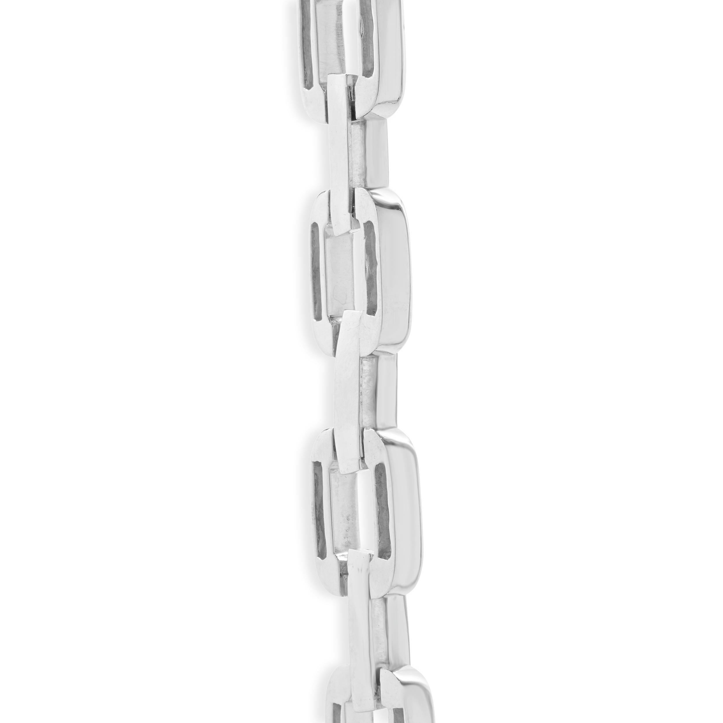 Gauthier 14 Karat Weißgold Saphir und Diamant A Link Halsband Halskette im Zustand „Hervorragend“ im Angebot in Scottsdale, AZ