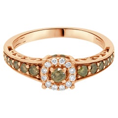 Anello LeVian in oro rosa 14 carati con cioccolato e diamante bianco