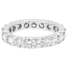 Platinum Shared Prong Set Round Diamond Eternity Band
