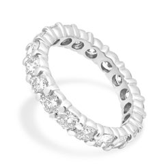 Platinum Shared Prong Set Round Diamond Eternity Band
