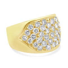 14K Yellow Gold Pave Diamond Cigar Band