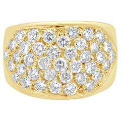 14K Yellow Gold Pave Diamond Cigar Band