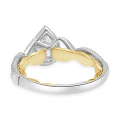 Disney 14K Two-Tone White and Yellow Gold Pear Cut and Round Diamond Halo Engage