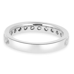 14K White Gold Channel Set Round Diamond Wedding Band