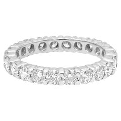 14K White Gold Shared Prong Set Round Diamond Eternity Band