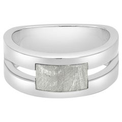 Coffin & Trout 18K White Gold Interlude Collection Meteorite Wedding Band