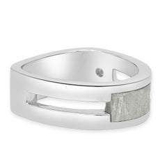 Coffin & Trout 18K White Gold Interlude Collection Meteorite Wedding Band