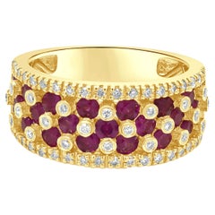 EFFY 14K Yellow Gold Round Ruby and Diamond Band