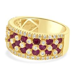 EFFY 14K Yellow Gold Round Ruby and Diamond Band