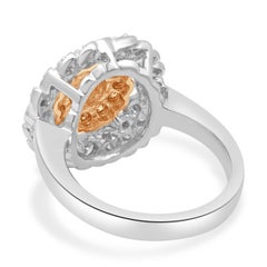 EFFY 14K Two-Tone White and Rose Gold Round Diamond Floral Cluster Ring