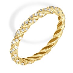 Fede Eternity Petite in oro giallo 18 carati con pavé di diamanti di David Yurman
