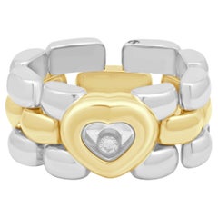 Chopard Two-Tone Stainless Steel and 18K Yellow Gold Happy Diamond Flexible Hear