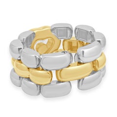 Chopard Two-Tone Stainless Steel and 18K Yellow Gold Happy Diamond Flexible Hear