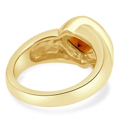 14K Yellow Gold Checkerboard Cushion Cut Citrine Bypass Ring