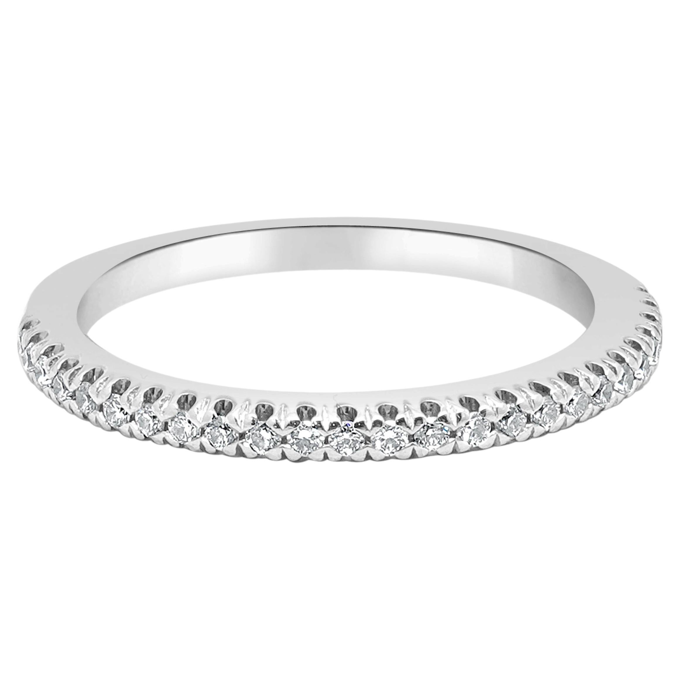Platinum Round Diamond Wedding Band