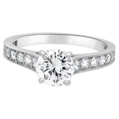 Cartier Platinum GIA Certified Round Brilliant Cut Diamond Engagement Ring