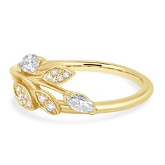 Tiffany & Co. 18K Rose Gold Marquise and Round Diamond Vine Motif Ring