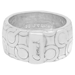 Coach Sterling Silver Classic Classy "C" Logo Ring