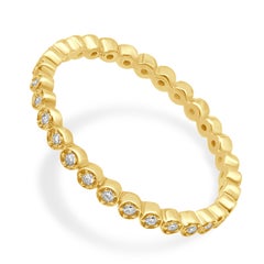 14K Yellow Gold Round Diamond Eternity Band