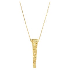 Alex Sepkus 18K Yellow Gold Multi-Color Diamond Fire Mix Ribbon Pendant Necklace