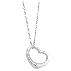Tiffany & Co. Elsa Peretti Sterling Silver Open Heart Pendant Necklace 18.0"