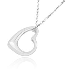 Tiffany & Co. Elsa Peretti Sterling Silver Open Heart Pendant Necklace 18.0"