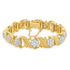 Jabel 18K Two-Tone Yellow and White Gold Vintage Die Struck Diamond Cluster Hand