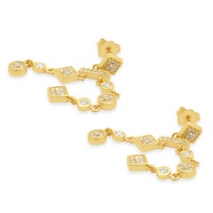 EFFY 14K Yellow Gold Round Diamond Multi-Shaped Dangle Earrings
