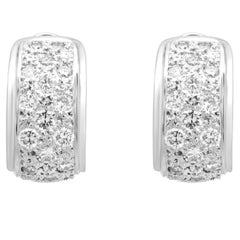 Platinum Diamond “J” Hoop Earrings