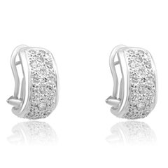 Platinum Diamond “J” Hoop Earrings